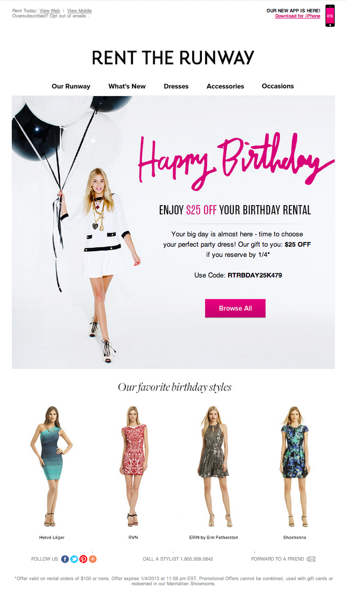 Rent the Runway Email